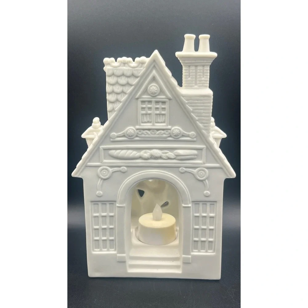Partylite White Bisque Porcelain Victorian Carolers Christmas Candle Holder Vtg